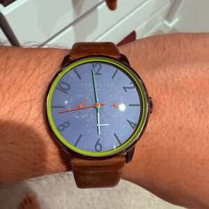 Ted Baker London Chronograph Blue and Brown Watch